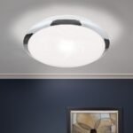 Plafoniera RIMA, cu abajur din sticlă opal mat, E27 1x40W otel finisaj crom 28cm IP20 ORION