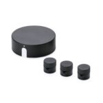 Accesoriu Corp de Iluminat, Set Copertina de Distribuție cu Niplu de Clemă Pentru Tavan x 3, Inaltime 24mm, Diametrul 70mm, Metal Negru ORION