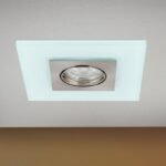 Spot mobil patrat CLASA cu decoratiune sticla mata GU10 1x50W otel finisaj crom satinat 15x15cm IP20 ORION - imagine 3