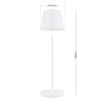 Lampă de masă cu baterie CHANDELLE, 38.6cm LED 2W/150lm/3000K Comutator/buton tactil aluminiu finisaj alb IP54 ORION - imagine 6