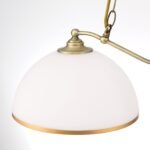 Suspensie OLD LAMP, cu abajur din sticla opal mat, E27 2x40W otel finisaj alama antica, 50-120cm IP20 ORION - imagine 3