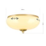 Plafoniera LANDHOUS, cu abajur din sticla crem-sampanie-albastru, E27 2x60W otel finisaj alama periata, 28cm IP20 ORION - imagine 5