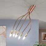 Plafoniera COPPY, E14 5x40W fara bec, cupru masiv, 60cm IP20 ORION