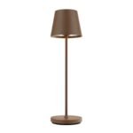 Lampă de masă cu baterie CHANDELLE, 38.6cm LED 2W/150lm/3000K Comutator/buton tactil aluminiu finisaj maro ruginiu IP54 ORION - imagine 2