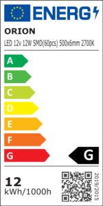 Placă LED 12V 12W SMD (60 bucăți) 2700K 1000lm ORION - imagine 2