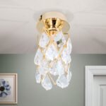 Plafoniera din cristal RITA, 9cm 1xG9/40W cristal Asfour, cadru otel finisaj auriu IP20 ORION