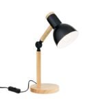 Veioza natur ANIKA cu brat flexibil, E27 1x40W lemn finisaj negru-stejar, 37cm IP20 ORION - imagine 2