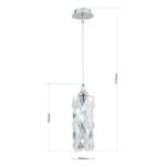Suspensie din cristal RITA, 9cm 1xG9/40W cristal Asfour, cadru otel finisaj crom IP20 ORION - imagine 5