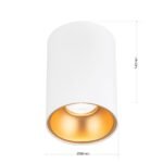 Plafoniera spot STARLIGHT, GU10 1x50W aluminiu finisaj alb-auriu, 14x9.6cm IP20 ORION - imagine 5