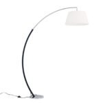 Lampadar PHILIPP,inaltime reglabila cu abajur de in, E27 1x60W otel finisaj crom - negrut, 162-192cm IP20 ORION - imagine 2