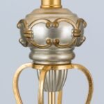Lampadar OLD LAMP, cu abajur din material textil plisat, E27 1x60W otel finisaj alama antica, 152cm IP20 ORION - imagine 4