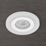 Spot fix rotund GLOW cu inel din sticlă acrilică GU10 1x35W otel finisaj alb 11cm IP20 ORION - imagine 3