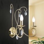 Aplica ALESSIA, 45cm 2xE14/40W Sticlă de cristal tăiată integral 1A, cadru otel finisaj auriu IP20 ORION - imagine 3