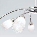Suspensie CARLA, cu abajur din sticlă cu model decorativ perforat, G9 8x40W otel finisaj crom, 87cm IP20 ORION - imagine 4