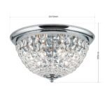 Plafoniera din cristal PLAFOND, 47cm 6xE27/40W cristal Asfour, cadru otel finisaj crom IP20 ORION - imagine 6