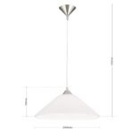 Suspensie GRADO, cu abajur din sticlă opal mat, E27 1x40W otel finisaj crom satinat, 110cm IP20 ORION - imagine 5