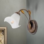 Aplica SISI, cu abajur din sticla opal-mat, E14 1x40W otel finisaj antic, 21x13cm IP20 ORION - imagine 2