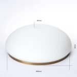 Abajur rotund din sticlă groasa LANDHAUS 414, Ø 350mm, finisaj opal mat cu inel patinat ORION - imagine 2