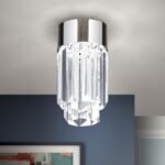 Plafoniera LED PRISM, 10cm, LED 9W/600lm/3000K prisma din sticla cristalina K9, cadru otel finisaj crom IP20 ORION