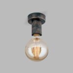 Plafoniera RETRO, E27 1x60W fara bec, otel finisaj alama antica, 8.5cm IP20 ORION - imagine 2