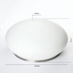 Abajur rotund din sticlă groasa EMPIRE 385, Ø 240 mm, finisaj opal mat cu inel satinat ORION - imagine 2