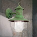 Aplica de exterior vintage LEONIE, E27 1x35W otel inoxidabil finisaj verde, inaltime 32cm IP44 ORION
