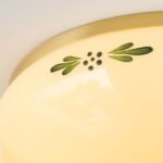 Plafoniera LANDHOUS, cu abajur din sticla crem-sampanie-verde, E27 2x60W otel finisaj alama periata, 28cm IP20 ORION - imagine 3