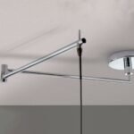Lampă supendata FULAN, cu montare rotativă-reglabila cu abajur textil, E27 1x60W otel finisaj crom, 55-125cm IP20 ORION - imagine 3