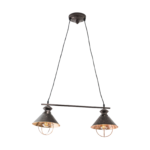 Pendul MATHILDA, E27 2x60W aluminiu finisacupru- alama antica, 140cm IP20 ORION - imagine 2