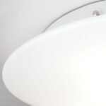 Plafoniera ALBA, cu abajur din sticlă opal mat, E27 1x60W otel finisaj alb, 30cm IP20 ORION - imagine 4