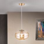 Pendul RICHARD, 127cm 1xE27/40W, cadru otel finisaj auriu IP20 ORION