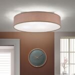 Plafoniera UFO cu abajur de in, E27 4x40W, otel finisaj maro, 50cm IP20 ORION - imagine 3