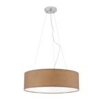 Pendul UFO cu abajur de in, E27 3x60W, otel finisaj maro, 150cm IP20 ORION - imagine 2