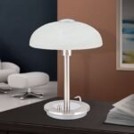 Lampa de masa FONTA, G9 1x28W, otel finisaj crom satinat, abajur sticla opal, inaltime 26.5cm ORION - imagine 5