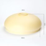 Abajur rotund din sticlă groasa LANDHAUS 414, Ø 350 mm, finisaj sampanie mata fara inel ORION - imagine 2