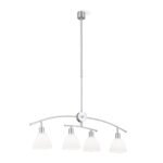 Suspensie SUSAN reglabila, cu abajur din sticlă opal mat, E14 4x40W otel finisaj crom satinat, 130cm IP20 ORION - imagine 2
