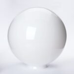 Abajur sferic din sticlă groasa cu guler, Ø 250mm, finisaj opal-lucios, dimensiune gaura 100mm ORION