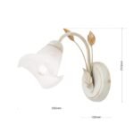 Aplica SISI, cu abajur din sticla opal-mat, E14 1x40W otel finisaj fildes-auriu, 21x13cm IP20 ORION - imagine 5