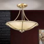 Suspensie Vintage MAURO , E27 3x60W, otel Finisaj Alamă Antică 36x42cm IP20 ORION - imagine 2