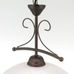 Pendul RULA, cu abajur din sticla opal mat, E27 1x60W otel finisaj antic, 31x101cm IP20 ORION - imagine 5