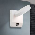 Aplica LED de exterior HENDRYK pivotanta cu senzor, LED21W/1800lm/2700K aluminiu finisaj alb, inaltime 16cm IP54 ORION - imagine 3