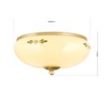 Plafoniera LANDHOUS, cu abajur din sticla crem-sampanie-verde, E27 2x60W otel finisaj alama periata, 28cm IP20 ORION - imagine 5