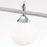 Suspensie SNOWWHITE, 5 lampi G9, otel finisaj crom satinat, abajur sticla opal, lungime 120cm ORION - imagine 4