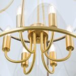 Pendul în formă de felinar BRUNO, cu abajur din sticla clar, E14 6x60W otel finisaj bronz, 56x140cm IP20 ORION - imagine 3