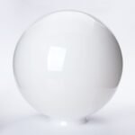 Abajur sferic din sticlă groasa cu guler, Ø 300mm, finisaj opal-lucios, dimensiune gaura 115mm ORION