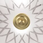 Plafoniera PORTO, cu abajur din sticlă satinată cu tăietură diamantată, E27 2x40W otel finisaj bronz, 37cm IP20 ORION - imagine 5