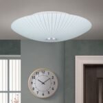 Plafoniera ERA, cu abajur din sticlă opal mat, E27 3x60W otel finisaj crom, 40cm IP20 ORION - imagine 2