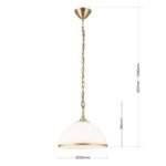 Pendul OLD LAMP, cu abajur din sticla opal mat, E27 1x40W otel finisaj alama antica, 60-140cm IP20 ORION - imagine 4
