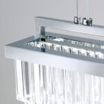 Pendul LED PRISM, dreptunghiulară, 70-160cm, LED 80W/6400lm/3000K prisma din sticla cristalina K9, cadru otel finisaj crom IP20 ORION - imagine 3
