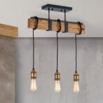 Plafoniera CELLAR, E27 3x40W fara bec, lemn finisaj alama antica, 35cm IP20 ORION - imagine 3